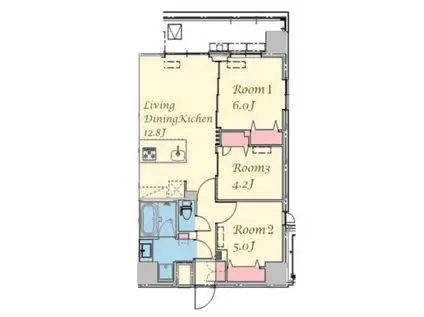 スプランディッド上野ノース(3LDK/2階)の間取り写真