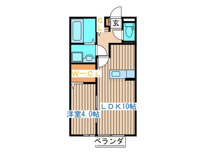 シャルマンコート杜A(1LDK/2階)の間取り写真