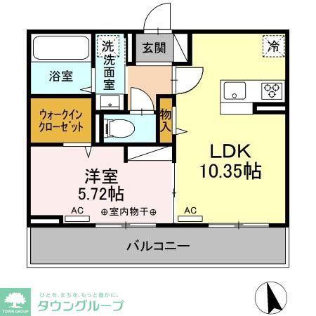 カーサ リン(1LDK/1階)の間取り写真