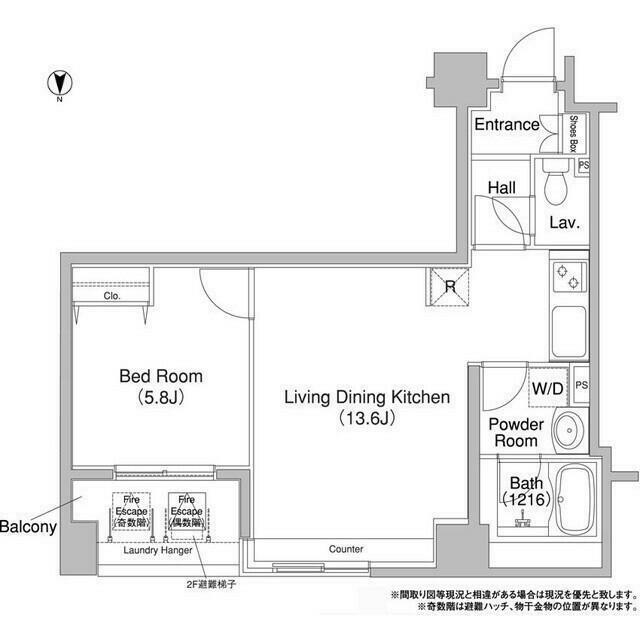 コンフォリア銀座イースト 部屋番号07(1LDK/7階)の間取り写真