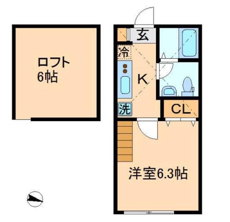 ビューメゾン横浜(1K/1階)の間取り写真