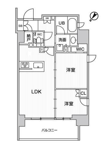 ディームス大井町(2LDK/3階)の間取り写真