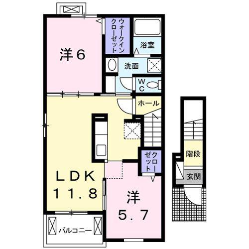 リバイバルMII(2LDK/2階)の間取り写真