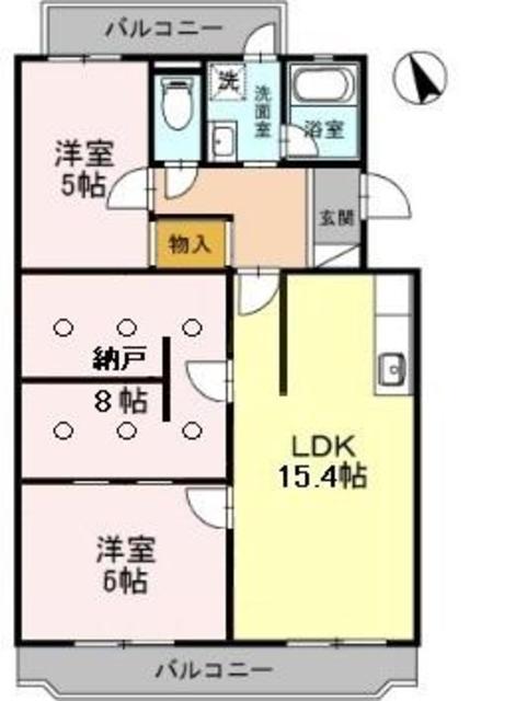 中百舌鳥グリーンハイツ(2SLDK/2階)の間取り写真