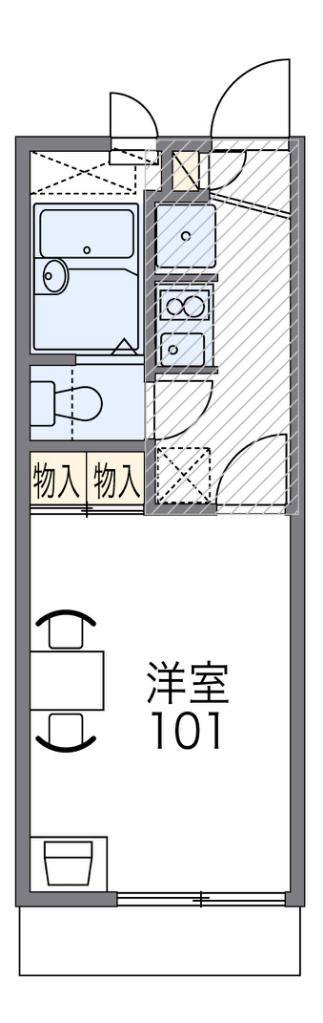 レオパレスグリーン(1K/2階)の間取り写真