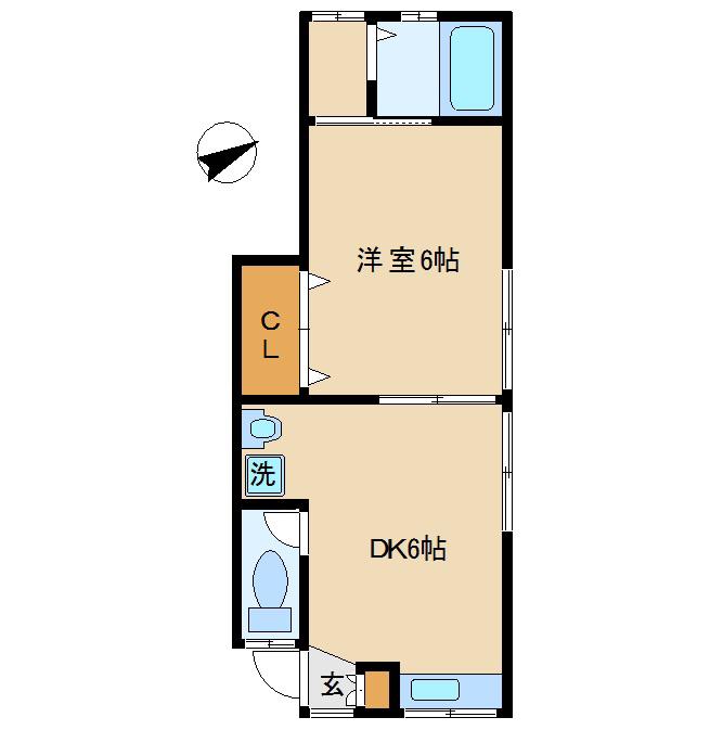 セントラル鶴ヶ峰(1DK/1階)の間取り写真