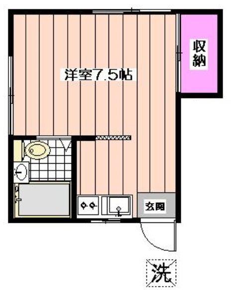 ピーターハウス(1K/2階)の間取り写真