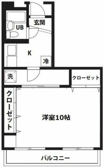 サニ-ヴィラD(1K/1階)の間取り写真