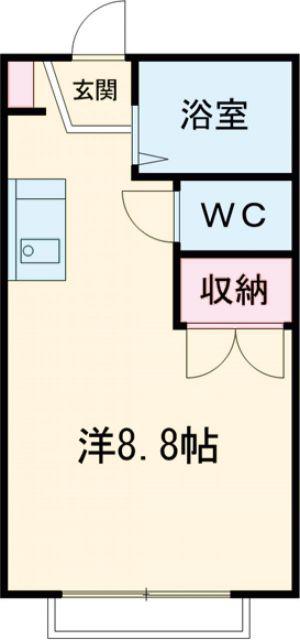 WISTARIA(ワンルーム/1階)の間取り写真