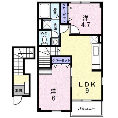 シャルマンYASURO(2LDK/2階)の間取り写真