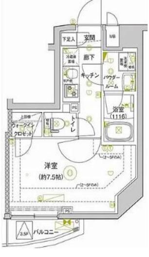 セジョリ新江古田(1K/2階)の間取り写真
