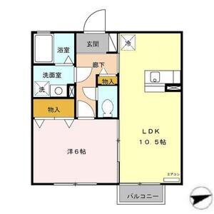 モナリエほんまち(1LDK/2階)の間取り写真