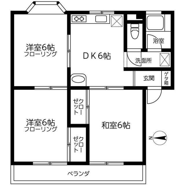 大光マンション(3DK/1階)の間取り写真