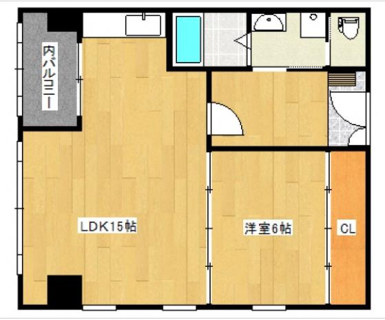 タワーサイドビル(1LDK/2階)の間取り写真