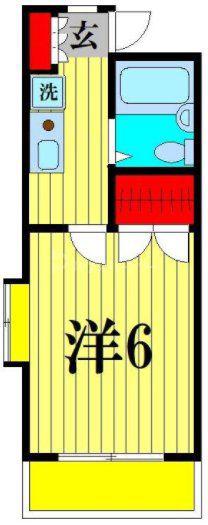 三郷FLATS(1K/2階)の間取り写真