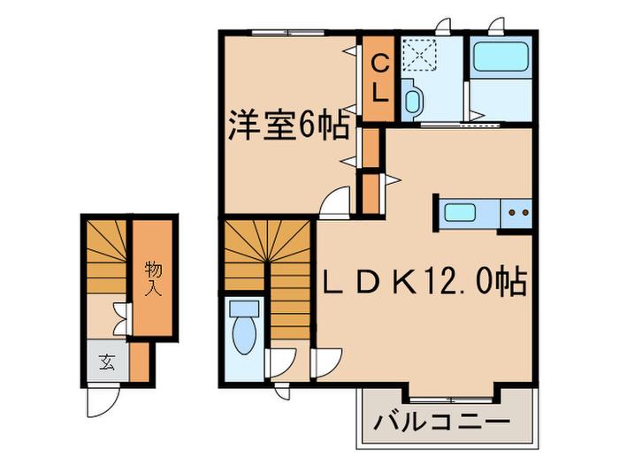 アークエクセル祖師谷(1LDK/2階)の間取り写真