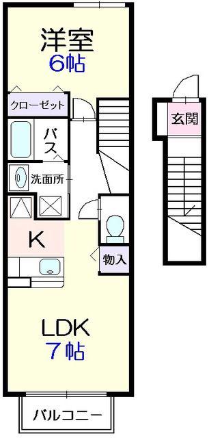エルンテ(1LDK/2階)の間取り写真