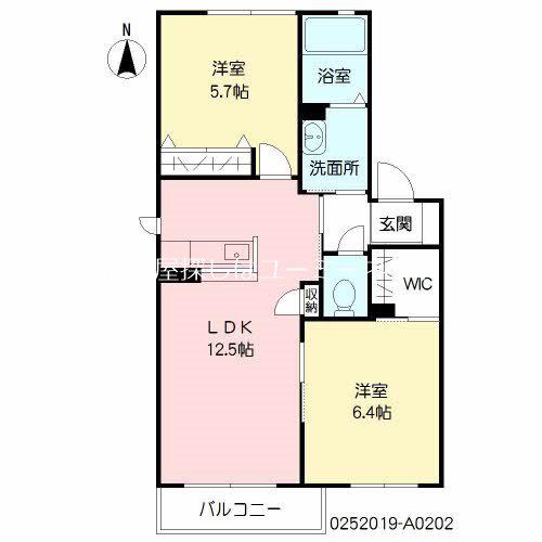 ミル・フラーズ(2LDK/2階)の間取り写真