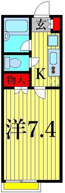 ピュアボナール瑞江(1K/1階)の間取り写真