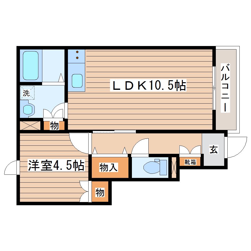リーコーポ参番館(1LDK/1階)の間取り写真