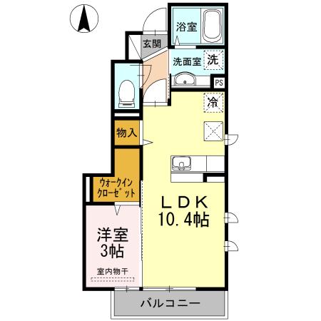 ヴェルドミール成城(1LDK/1階)の間取り写真