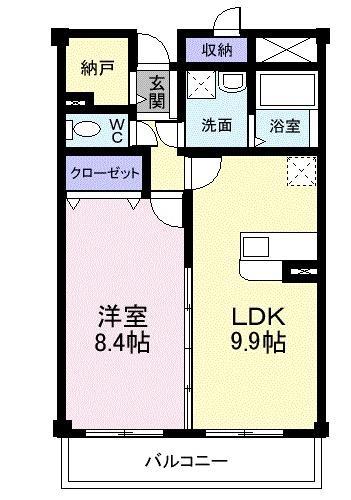アクセス73(1LDK/3階)の間取り写真