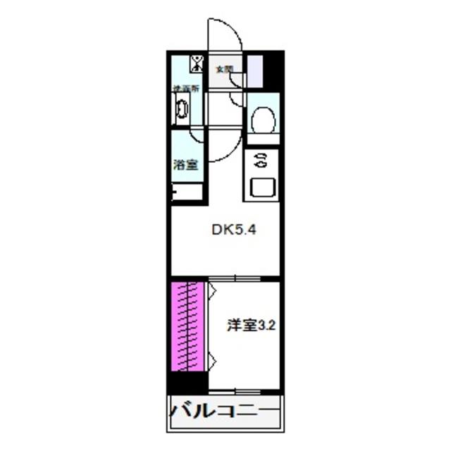 LA CASA京橋(1DK/6階)の間取り写真