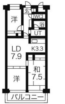 汐浜サンハイツ(3LDK/15階)の間取り写真