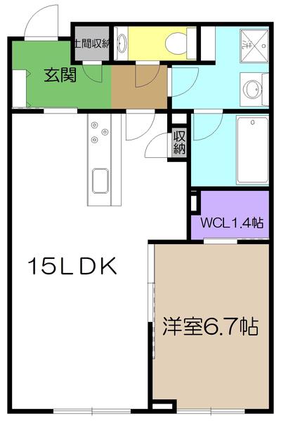 ベレオ ラ・カシータ(1LDK/1階)の間取り写真