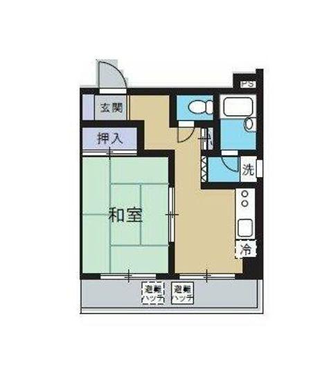 ハナブサマンション(1DK/4階)の間取り写真