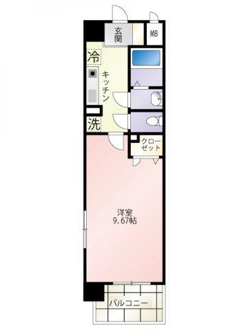 第20友建ビル(1K/8階)の間取り写真