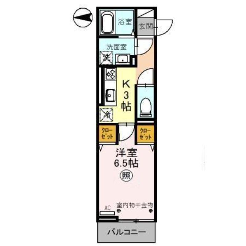 パークコート(1K/3階)の間取り写真
