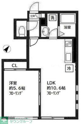 フォレスト北習志野STA(1LDK/1階)の間取り写真