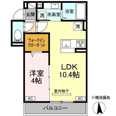 DBLESS横濱岸根公園I(1LDK/2階)の間取り写真