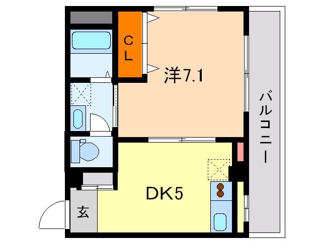 セレブコートII(1DK/1階)の間取り写真