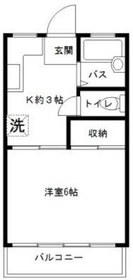 中沢ビル(1K/4階)の間取り写真