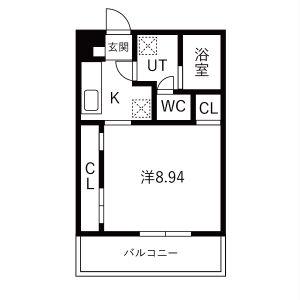 SAハイツ豊中(1K/2階)の間取り写真