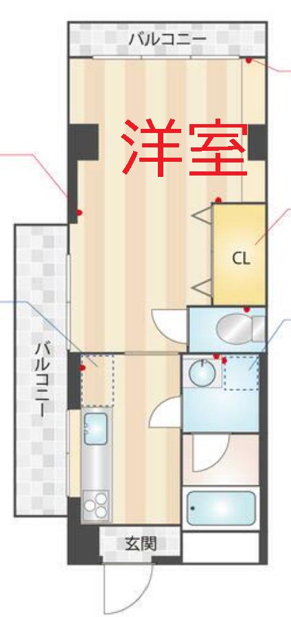 清水ビル(1K/2階)の間取り写真