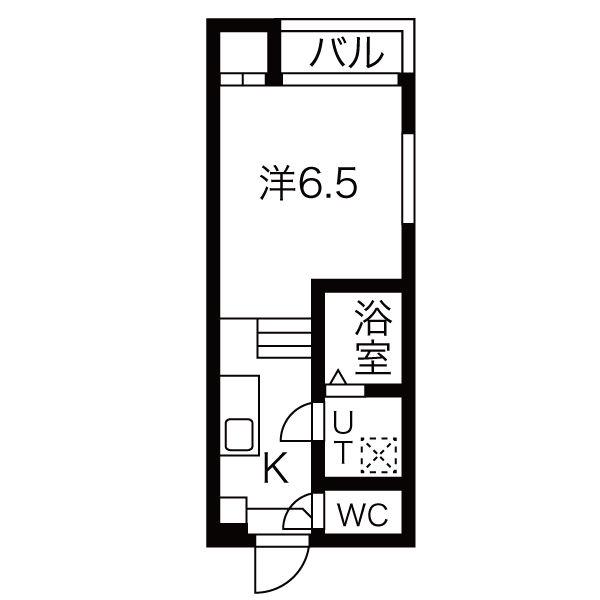 ハーモニーテラス清水III(1K/2階)の間取り写真