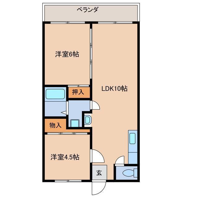 シーガルハイツIII(2LDK/3階)の間取り写真