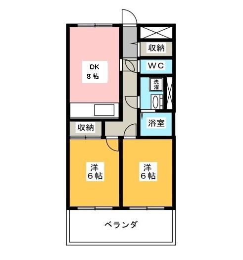 第2飯田ビル(2DK/4階)の間取り写真