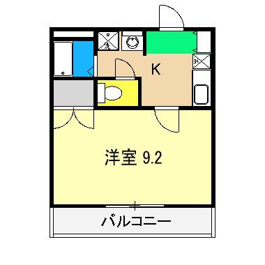 クラウドハウスII(1K/3階)の間取り写真