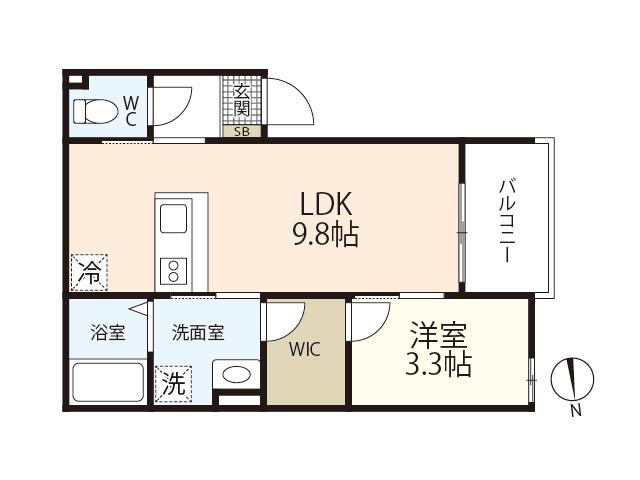 REGALE NANOKAICHI(1LDK/3階)の間取り写真