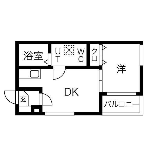 ハーモニーテラス高道町III(1DK/1階)の間取り写真