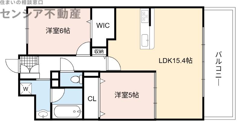 コンフォール京橋(2LDK/8階)の間取り写真