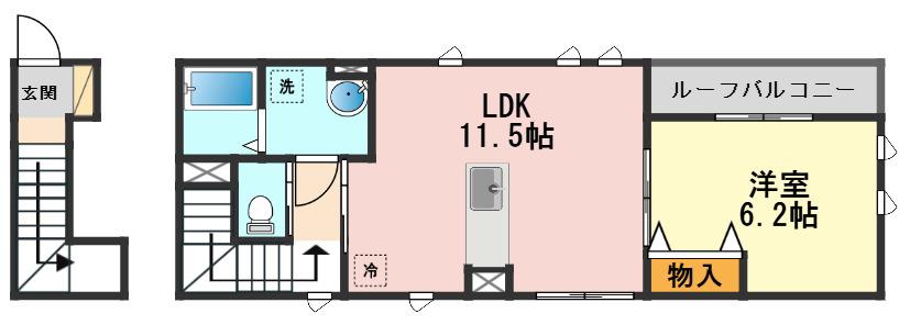 フリージュ鎌倉(1LDK/1階)の間取り写真