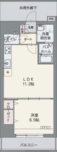 コルディエラ(1LDK/10階)の間取り写真