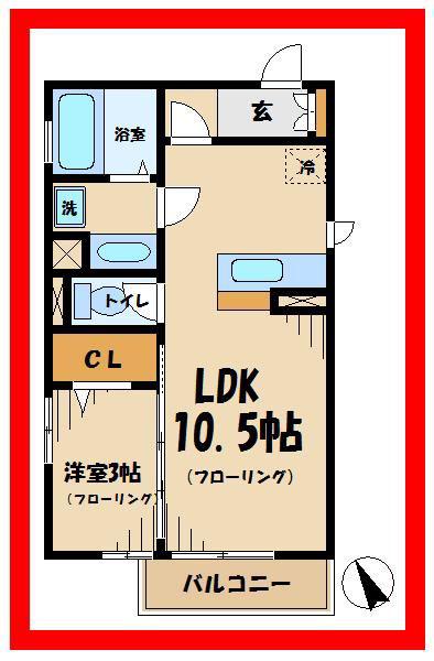 マグワートC(1LDK/2階)の間取り写真