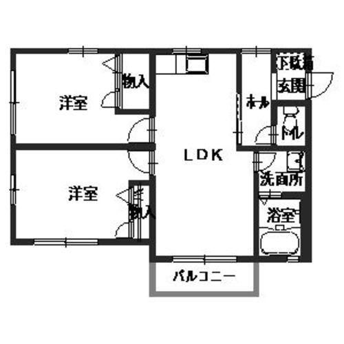ストークII(2LDK/2階)の間取り写真