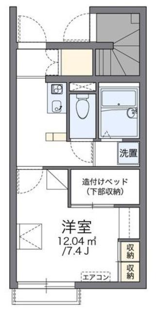 レオパレスサンモールガーデン(1K/1階)の間取り写真